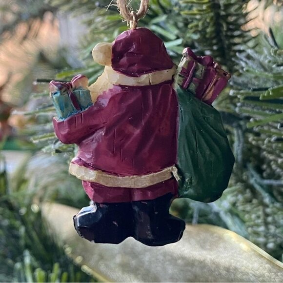 European Carved Santa Christmas Ornament - Picture 4 of 8